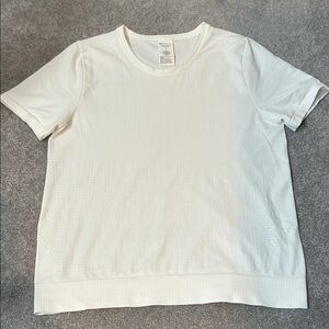 Athleta White, short sleeved, Size Small, Perforated Athleasure Top.